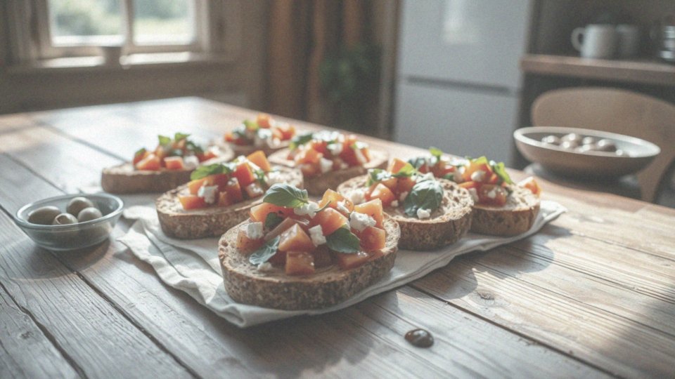 Jakie składniki zawiera chropiąca bruschetta na podwieczorek?
